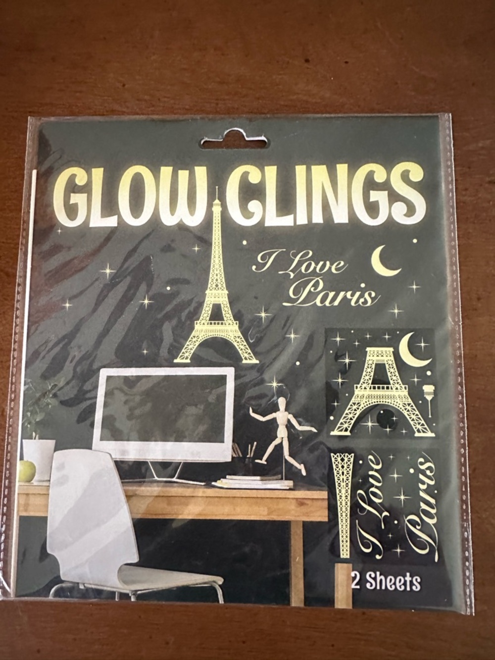 ☀️ 3/$10 Glow Clings I Love Paris Wall Decal sticker (see description)